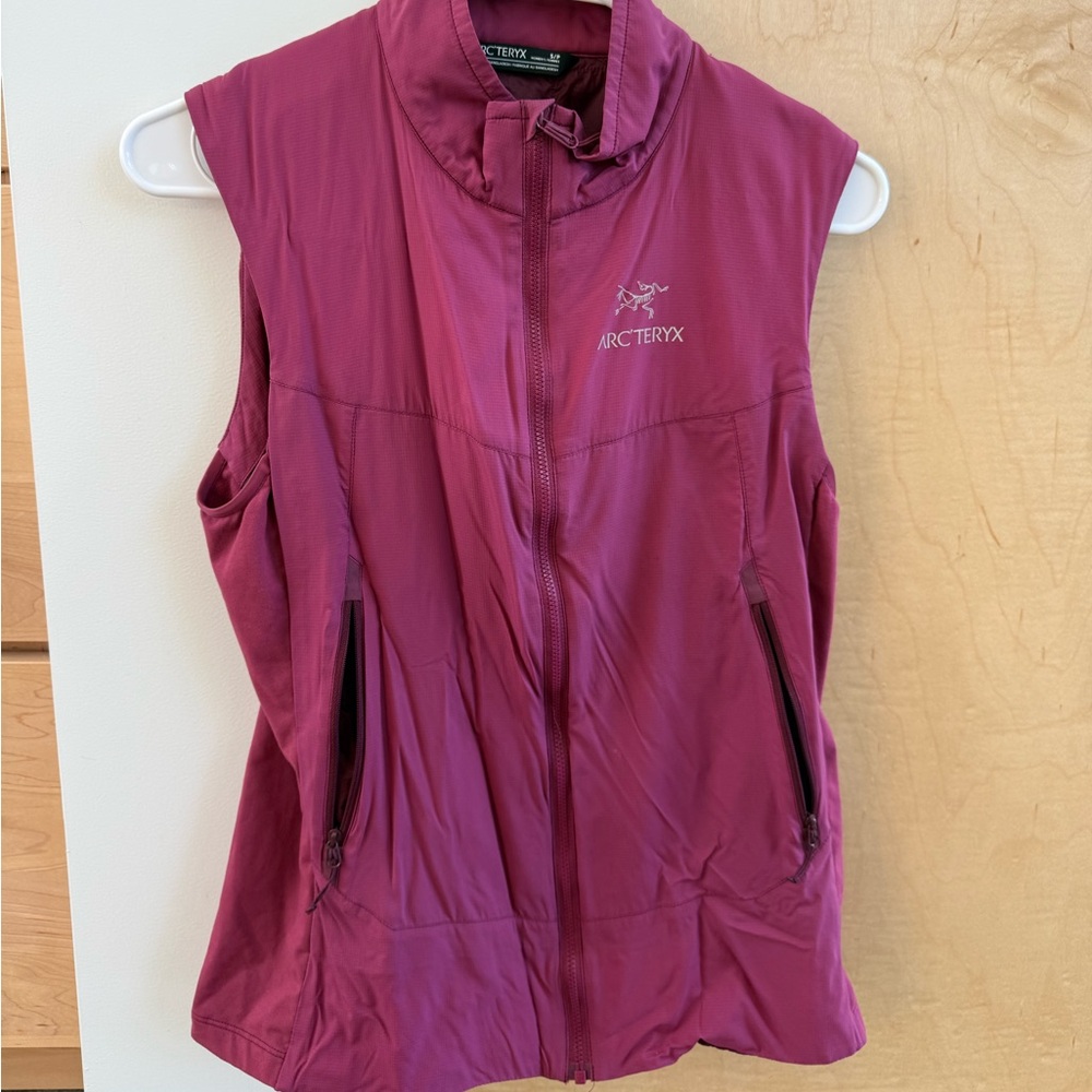 Arcteryx vest, women’s size small, dark pink